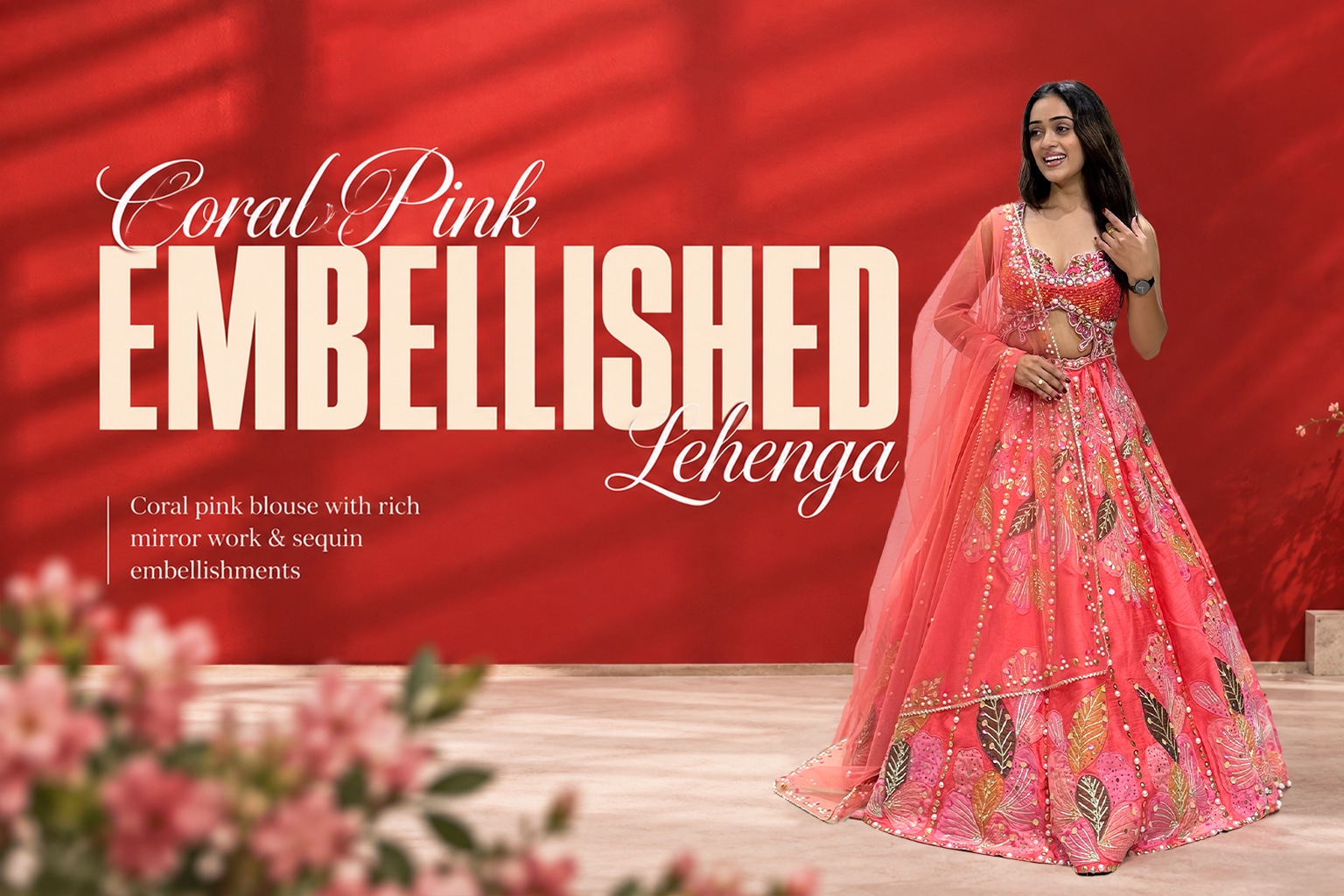 The Coral Bloom Lehenga–by Madhubala