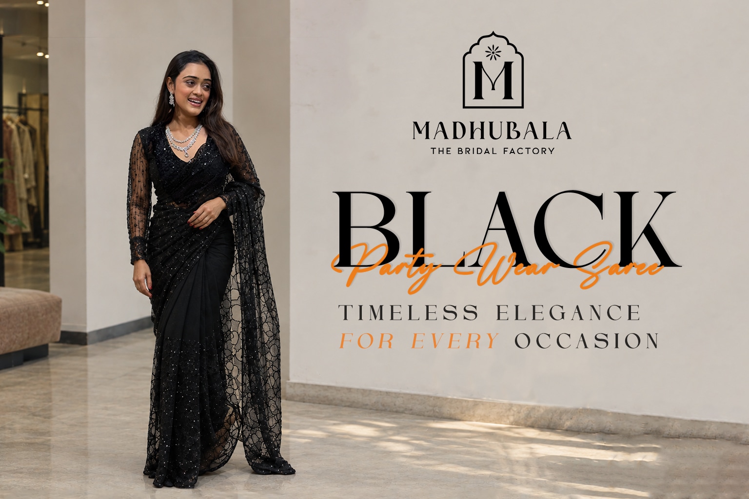 Black Party Wear Saree – by Madhubala